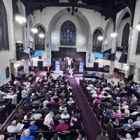 People gathered in Knox United Church for the apology service