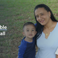A family next to text that says, "Adequate, accessible and affordable housing for all"