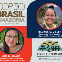 A graphic advertising Indigenous participation in COP30.