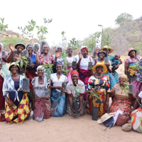 A group of smiling people outdoors in Zimbabwe