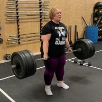 A woman lifting weights