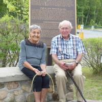 Elder Alberta Billy and the Very Rev. Bob Smith at the cairn.